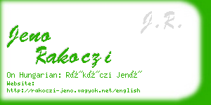 jeno rakoczi business card